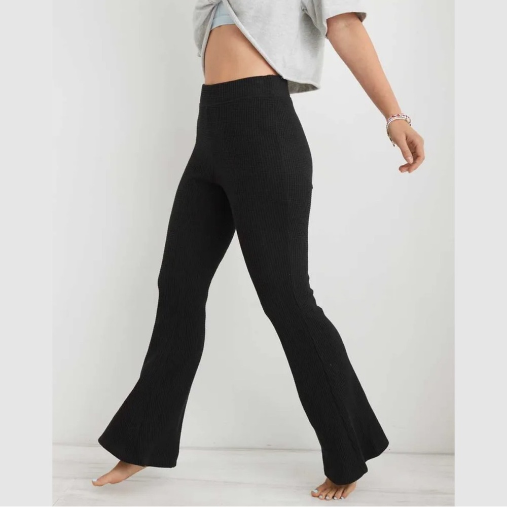 Aerie Waffle High Waisted Flare Pant